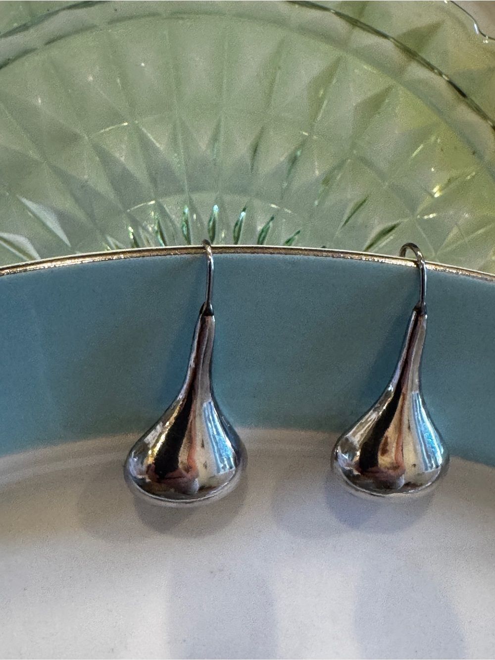 Silver Sterling 925 Teardrop Dangle Earrings